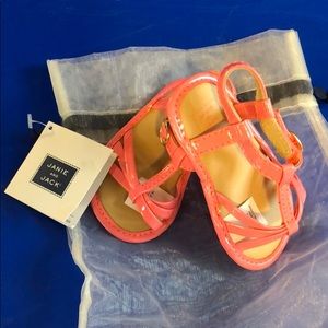 New Janie and Jack pink paten leather baby sandals